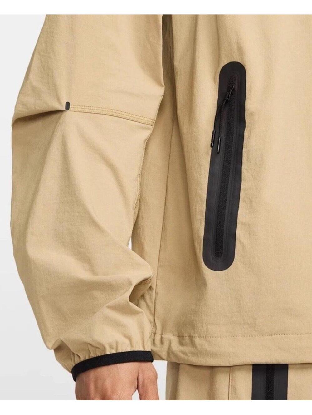 $145 Nike Tech Windrunner Woven Jacket Hoodie Parachute Beige HM7151-297 Men's L - Picture 5 of 10
